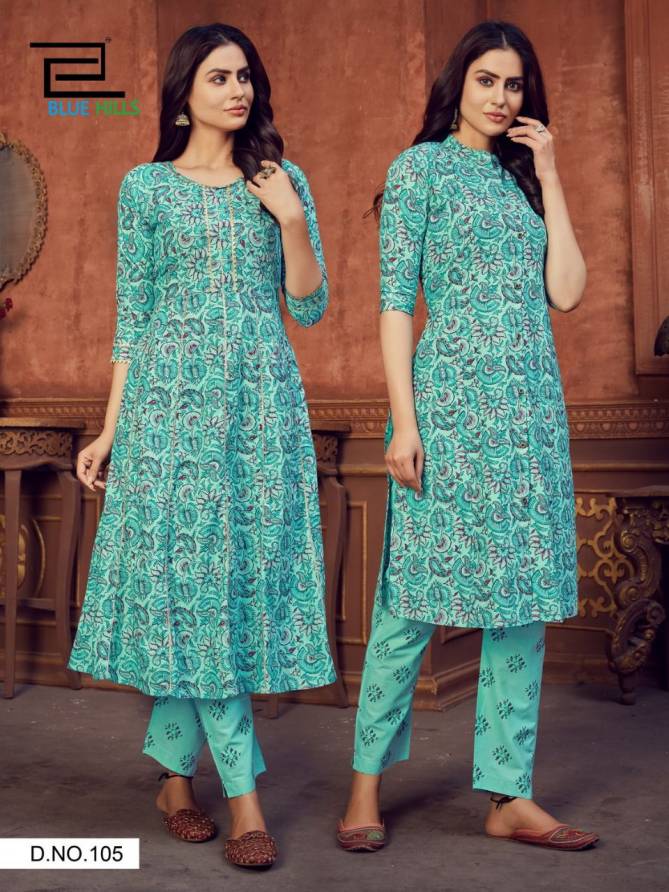 Blue Hills Fusion 1 Designer Stylish Long  Kurti And Anarkali With Bottom Collection